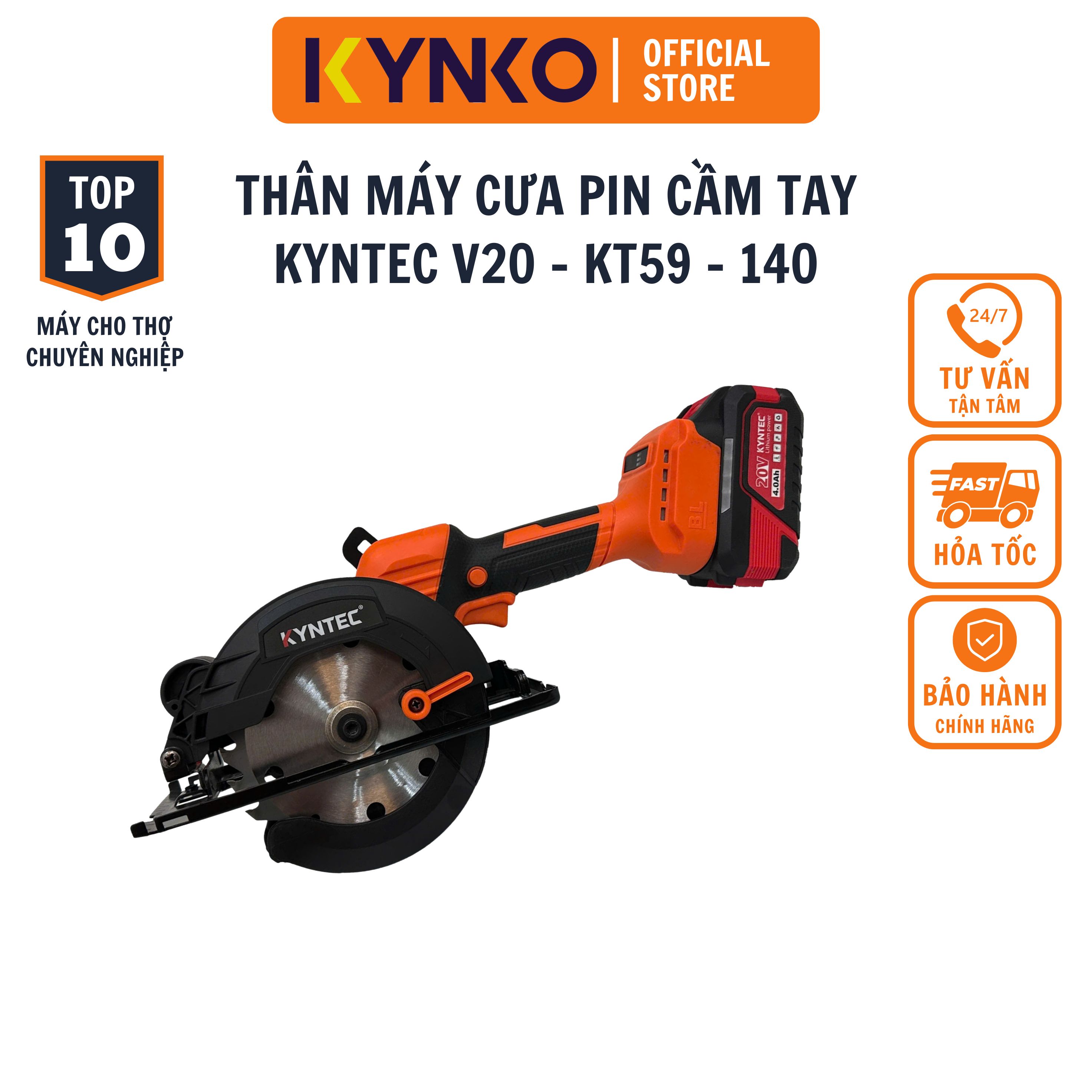 Thân máy cưa pin cầm tay Kynko Kyntec V20 - KT59 - 140 chính hãng siêu bền (giá không gồm pin)