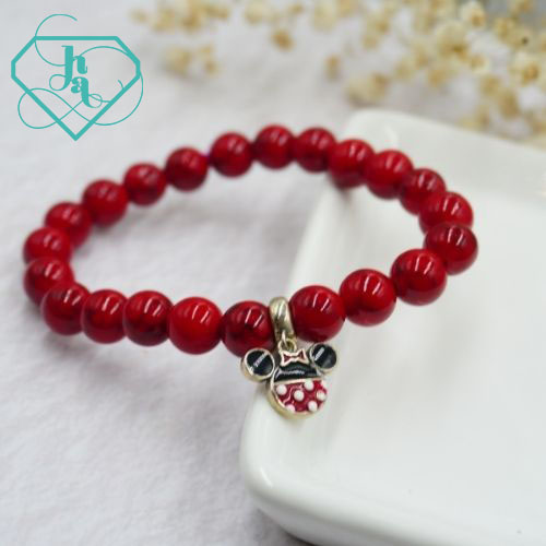 Vòng Tay Phong Thủy San Hô Đỏ, Charm Bạc