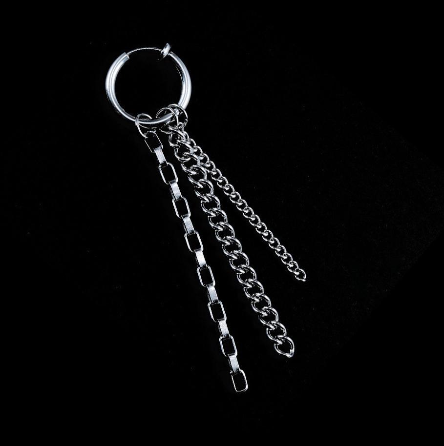 Khuyên tai nam chuỗi xích đơn giản