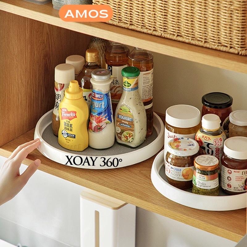 Kệ Đựng Gia Vị 1 -2 Tầng Xoay 360 Độ Tiện Dụng Cho Nhà Bếp