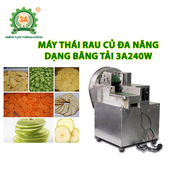 Máy thái rau củ đa năng dạng băng tải 3A240W