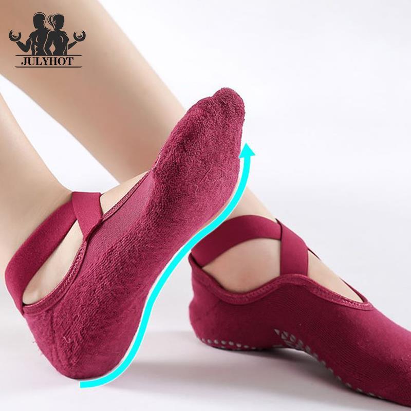 Vớ yoga cho phụ nữ chống trượt chống trượt Color: wine red