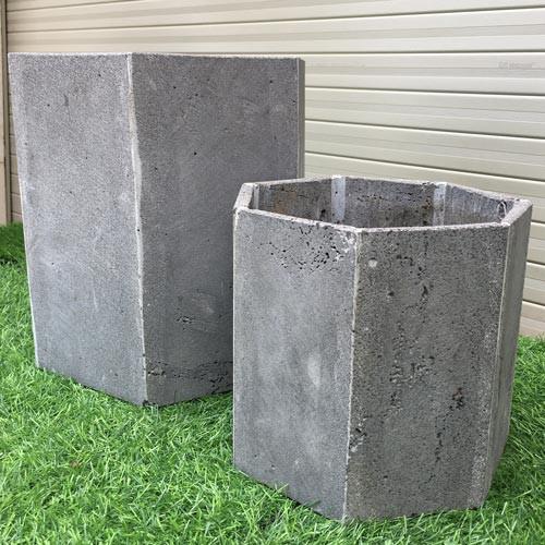 Chậu hoa đá ong xám 100% tự nhiên hình lục giác 20x20x20cm