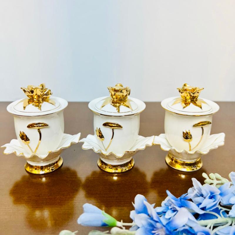 Bộ đồ thờ thần tài RỒNG VIỆT, đồ thờ sứ bạch Ngọc hoa nổi cao cấp