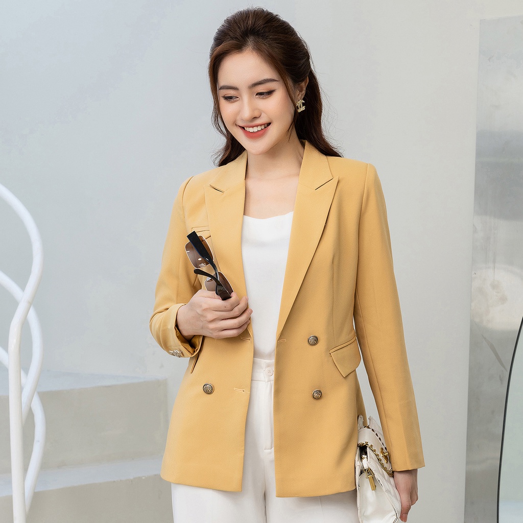 Áo Vest Nữ Công Sở Dáng Rộng UK Fashion Dài Tay 4 Cúc Kiểu Dáng Thanh Lịch Thời Thượng Chất Liệu Dày Dặn NKFAK2210001