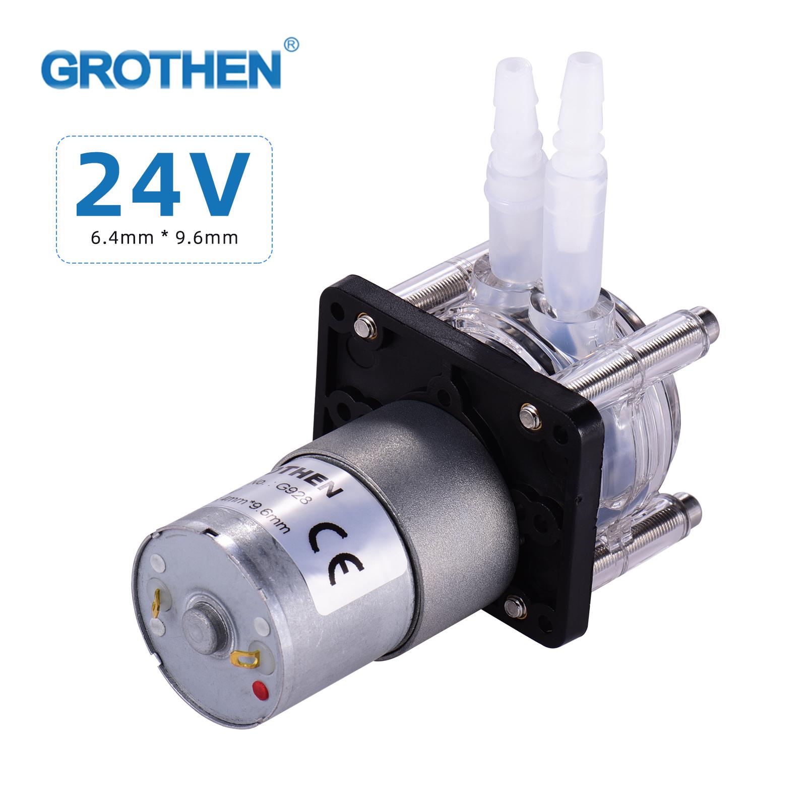 GROTHEN DC 24V Peristaltic Pump with Silicone Tubing High Flow Water Liquid Pump Dosing Vacuum Pump Self-Priming