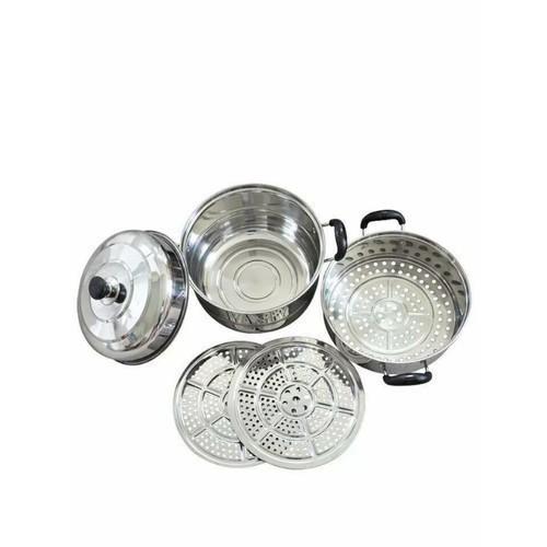 Nồi Hấp Inox Đa Năng 3 TẦNG 28CM Dùng Cho Cả Bếp Từ Và Bếp Ga