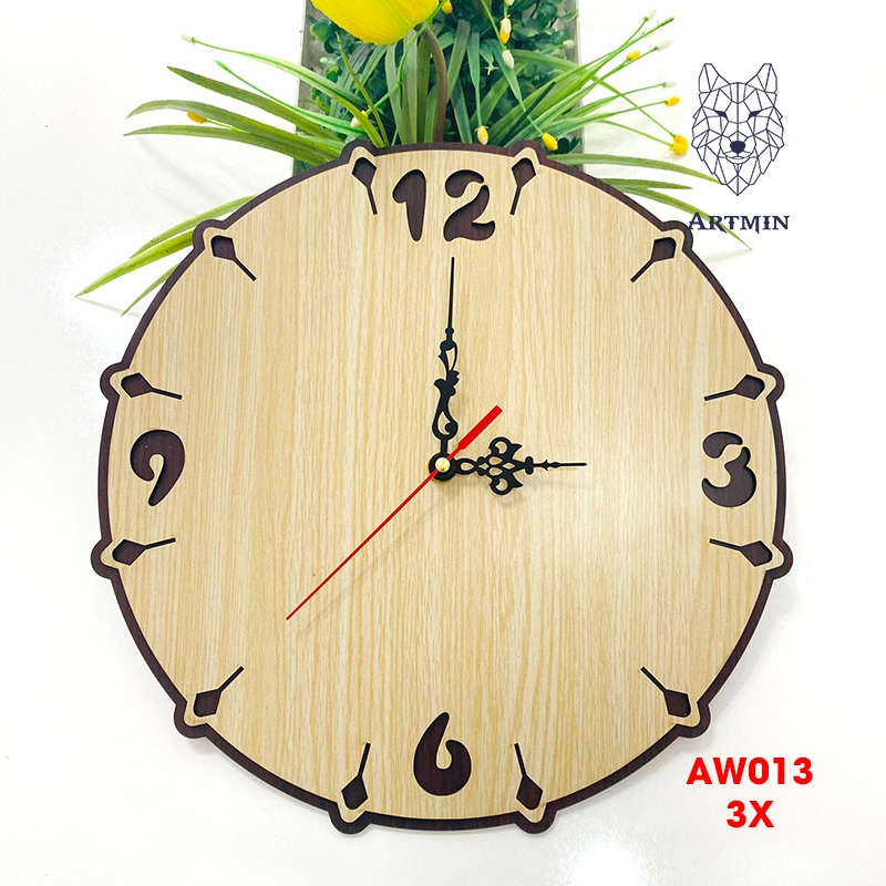 AW013 - Đồng Hồ Gỗ Treo Tường – Décor Trang Trí Cute