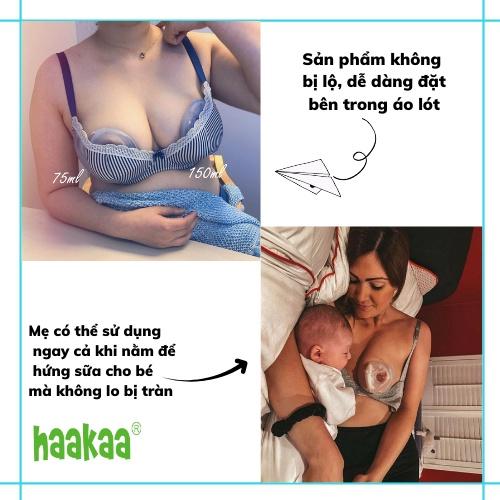 Miếng lót hứng sữa mẹ Haakaa. Chất liệu silicone cao cấp, an toàn. Không chứa BPA, PVC và phthalate