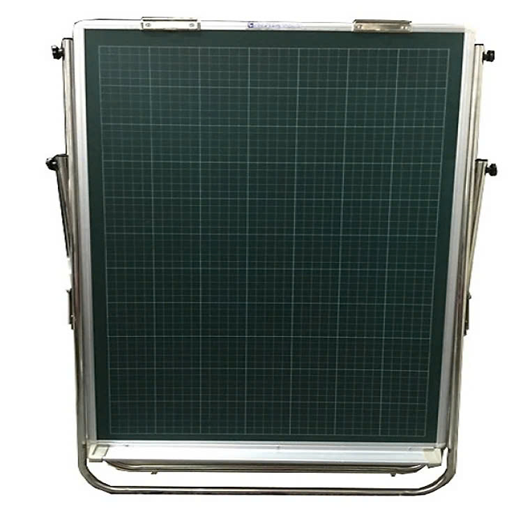 Bảng Flipchart chân inox viết phấn từ in ô ly Bavico- Xanh ngọc - KT 0,8x1,2m