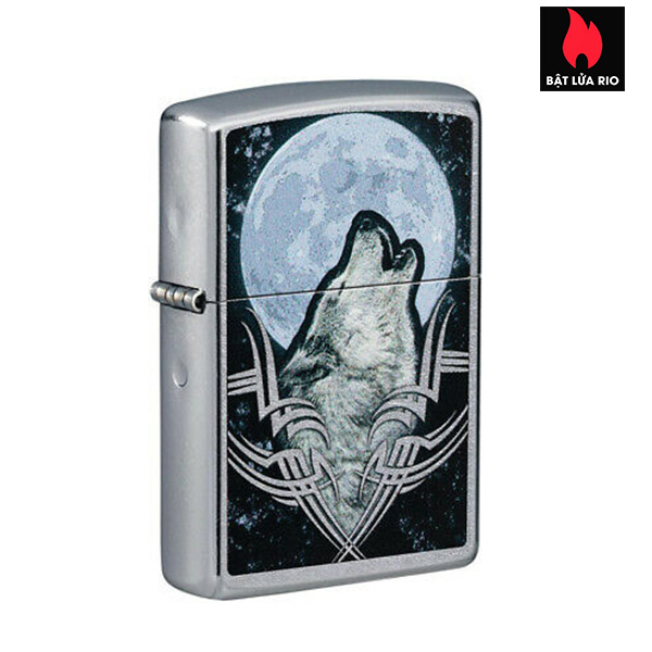 Bật Lửa Zippo 49261 -Zippo Howling Wolf Design Street Chrome