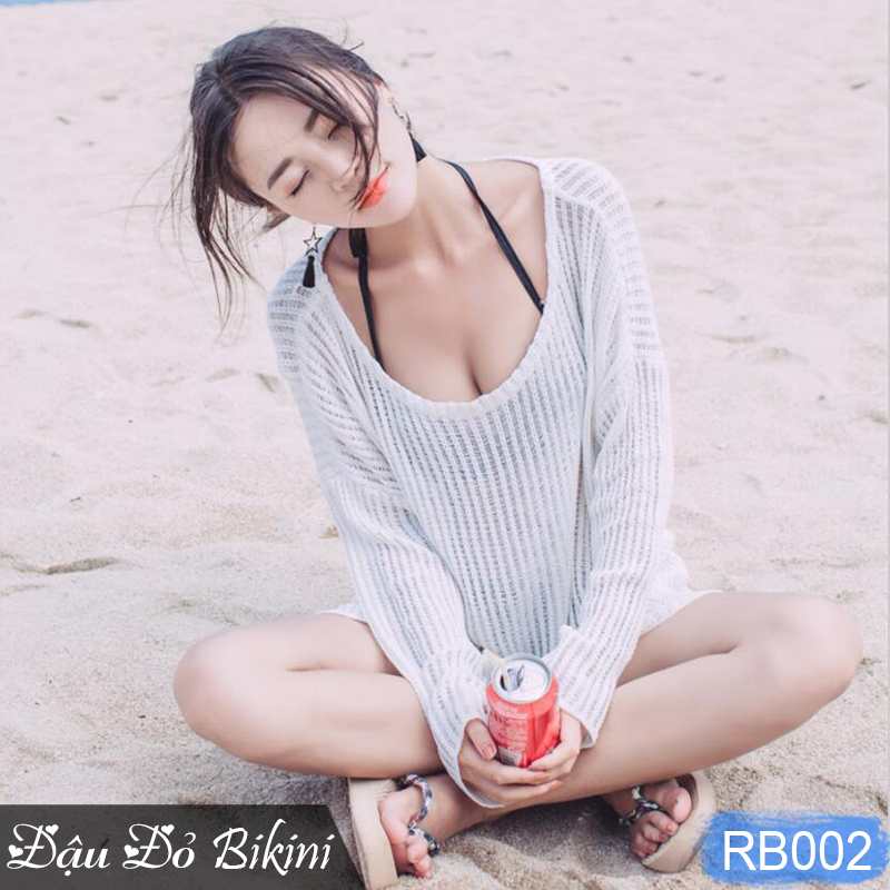 Áo lưới đi biển sexy, diện cùng bikini, áo tắm hoặc croptop cực xinh, dáng chui cổ rộng quyến rũ, chất đẹp dầy dặn | RB002