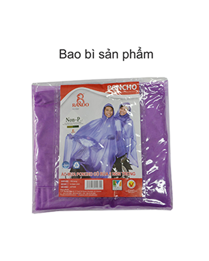 Hình ảnh ÁO MƯA 2 NÓN TRONG MÀU - RANDO