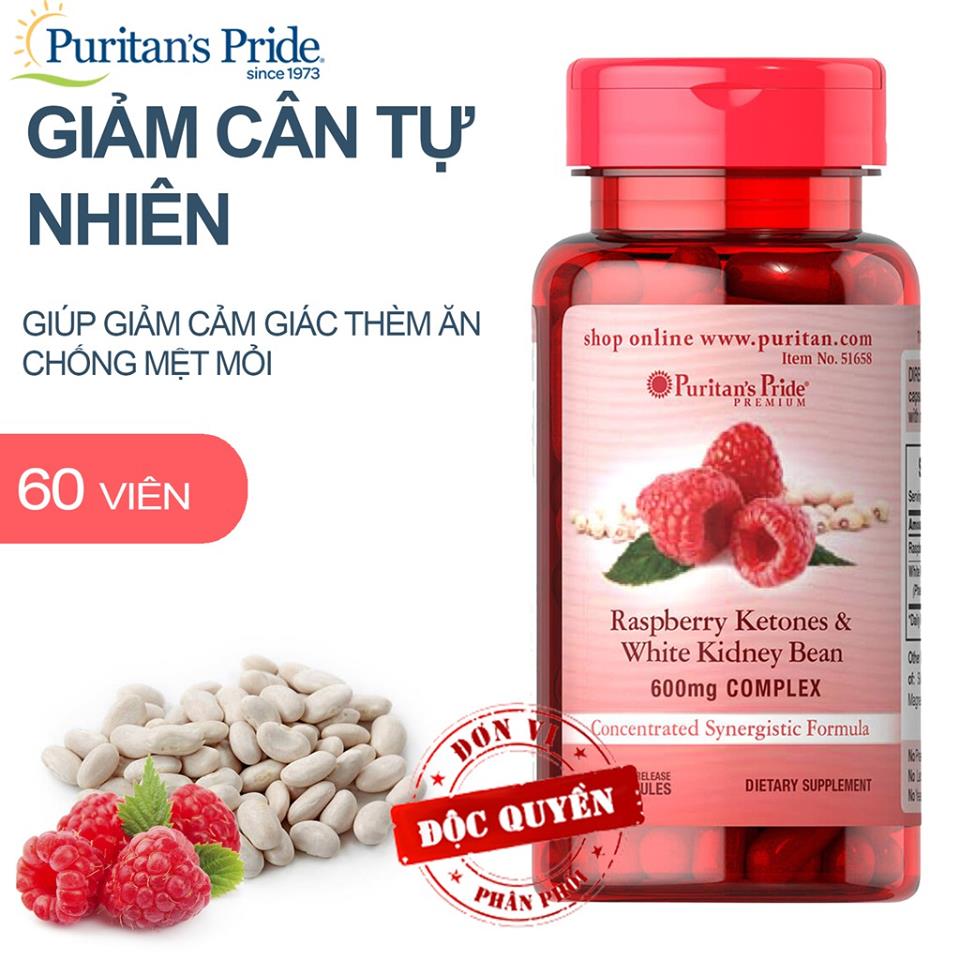 Bộ đôi hỗ trợ tăng cơ, giữ cân, ngăn tích tụ mỡ, đẹp dáng an toàn từ thiên nhiên L-carnitine và Rasberry ketones and white kidney bean của Puritan's Pride
