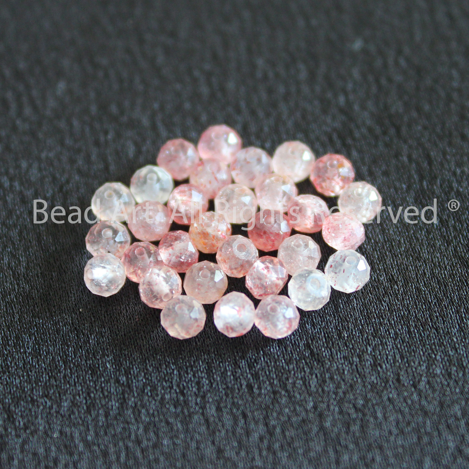 [5 Hạt/10 Hạt] 4x3MM Thạch Anh Dâu Tây Hồng Tự Nhiên, Strawberry Quartz, Mệnh Hoả, Thổ, Phối Vòng Tay Phong Thuỷ, Chuỗi Hạt - Bead Art