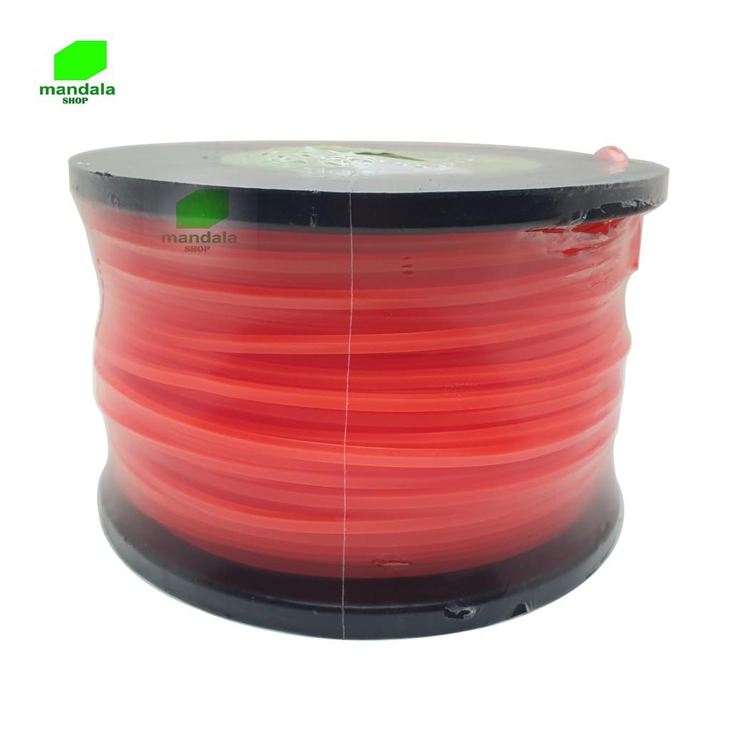 Cước cắt cỏ vuông đỏ 3.5mm, dài 100m, sắc bén và siêu dẻo dai...