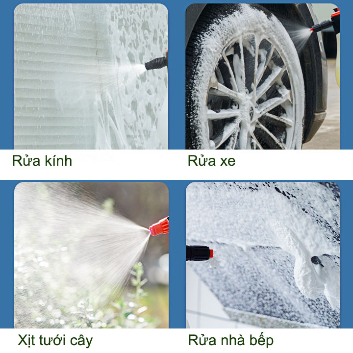 Bình xịt bọt tuyết chuyên rửa xe, kính hoặc tưới cây đa năng, loại 2 lít, bằng nhựa PP-PE