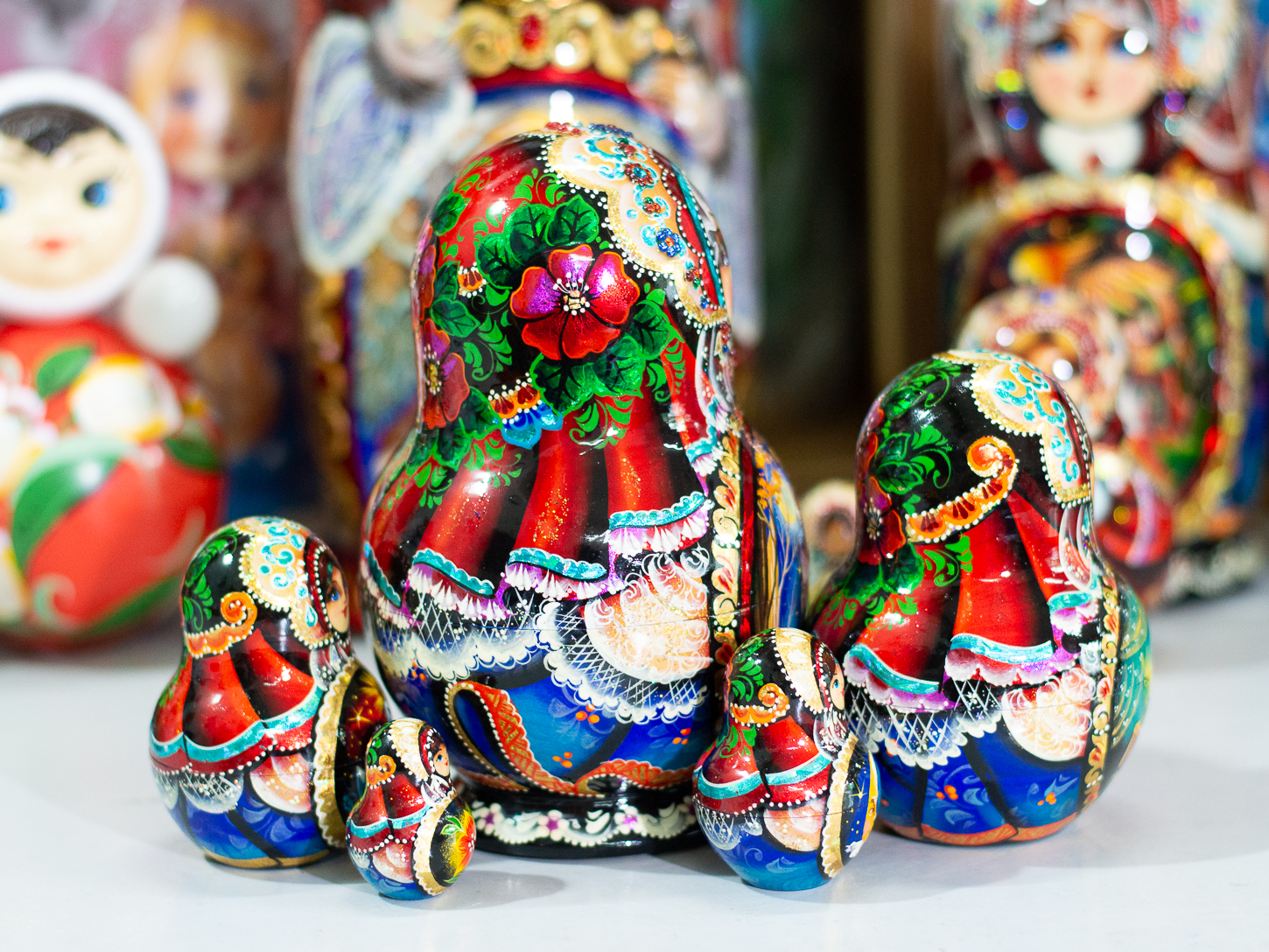 BỘ BÚP BÊ NGA CAO CẤP MATRYOSHKA 5 LỚP 15CM "CỔ TÍCH CHÀNG IVAN VÀ SÓI XÁM" CỰC ĐẸP VÀ SANG TRỌNG