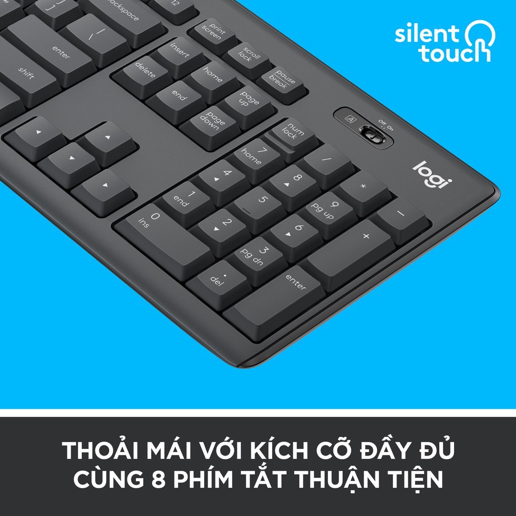 Bộ bàn phím chuột không dây Logitech MK295 - Hàng chính hãng