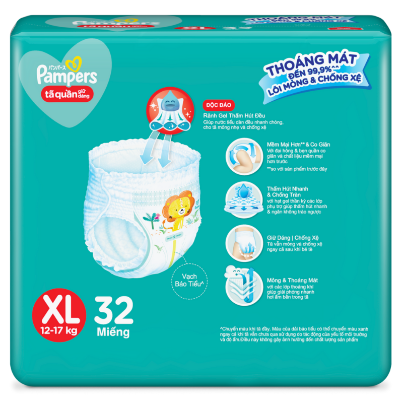 Tã quần Pampers size XL 32 miếng (cho bé 12 - 17kg)