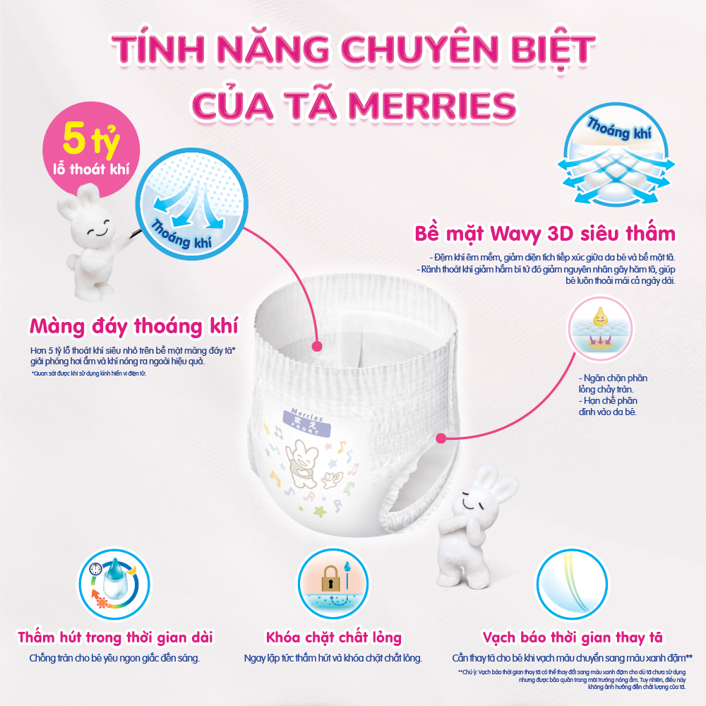 Combo 3 túi Tã quần Merries XL38