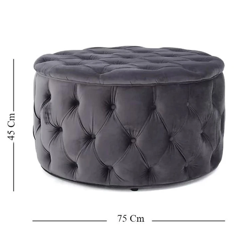 Ghế sofa đôn tròn vải nhung Tundo HFC-GDT03-0.75 cao cấp