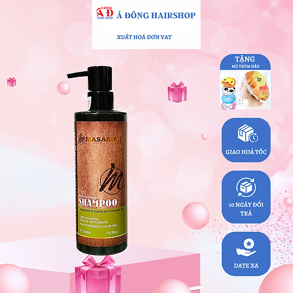 Dầu gội Masaroni Rich Biotin Hydro Collagen Shampoo phục hồi siêu mượt tóc Canada 500ml