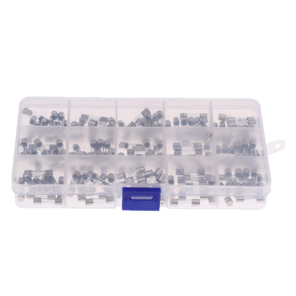 15*10 Pcs 5*20mm Quick Blow Glass Tube Fuse Assortment Kit Fast-blow