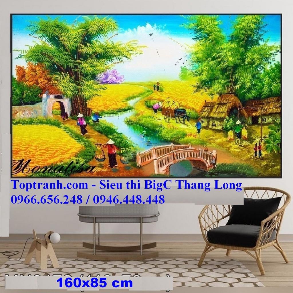 Tranh thêu chữ thập cánh đồng lúa chín MN0173 chưa thêu