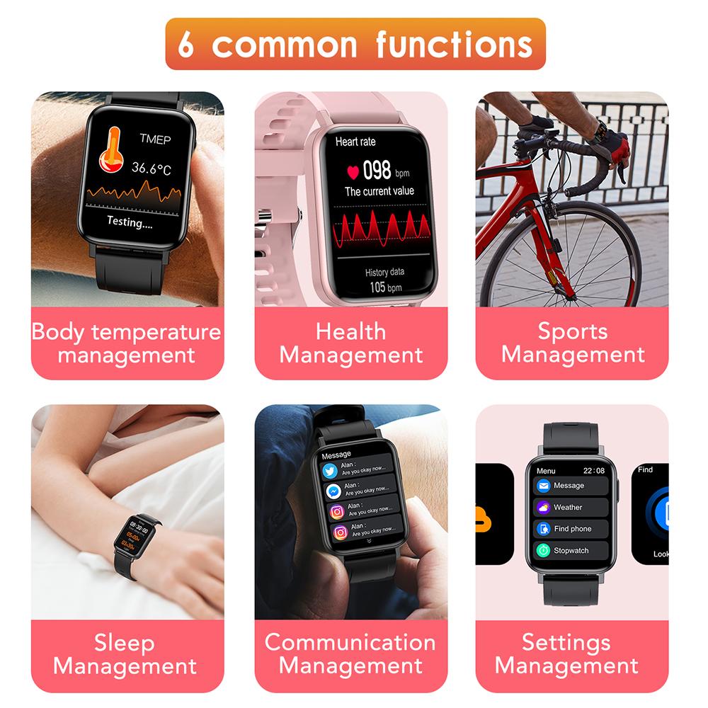 1.65 Inch Screen BT 5.0 Smart Watch Smart Fitness Tracker Activity Tracker Watch IP68 Waterproof Smart Bracelet