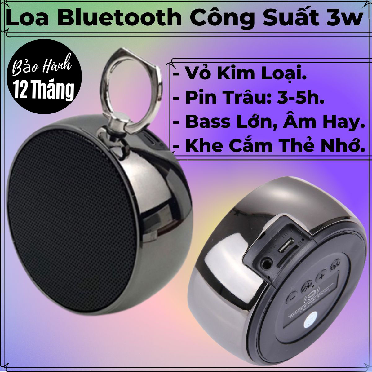 Loa Bluetooth Mini Nghe Nhạc Công Suất Lớn, Bass Mạnh, Có Khe Cắm Thẻ Nhớ, Giá Rẻ Cho Điện Thoại, Máy Tính,... BS.02