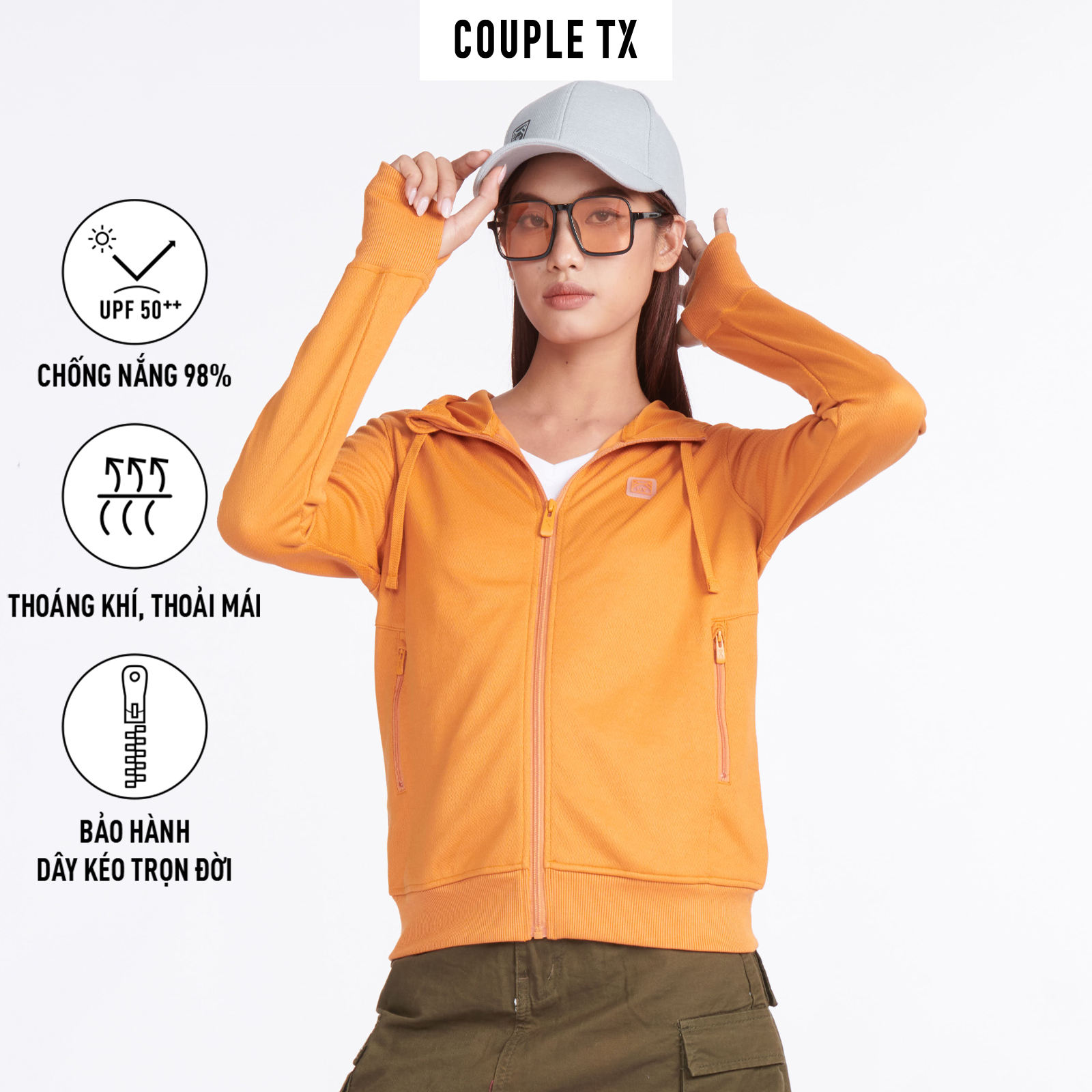 Hình ảnh Áo Khoác UV Nữ Vải Tricot Chống Nắng Couple TX