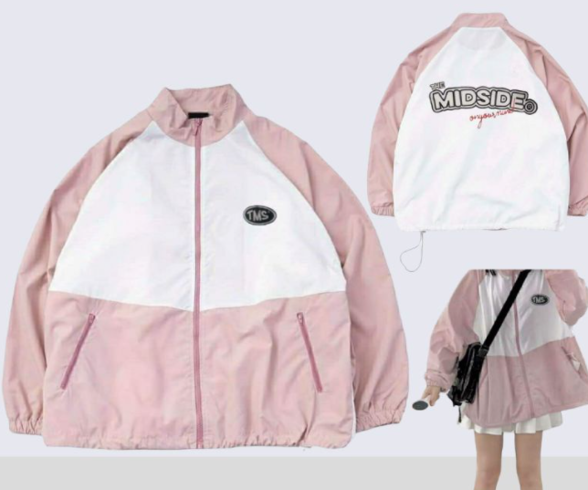 Áo Khoác Dù TMS LOGO MIDSIDE Nam Nữ Ulzzang Unisex Form Rộng Bomber Jacket, Áo khoác bóng chày in logo TMS bao đẹp, FINDY JACKET - Áo khoác gió, Áo Khoác Dù Màu Hồng MIDSIDE ulzzang nam nữ unisex form rộng