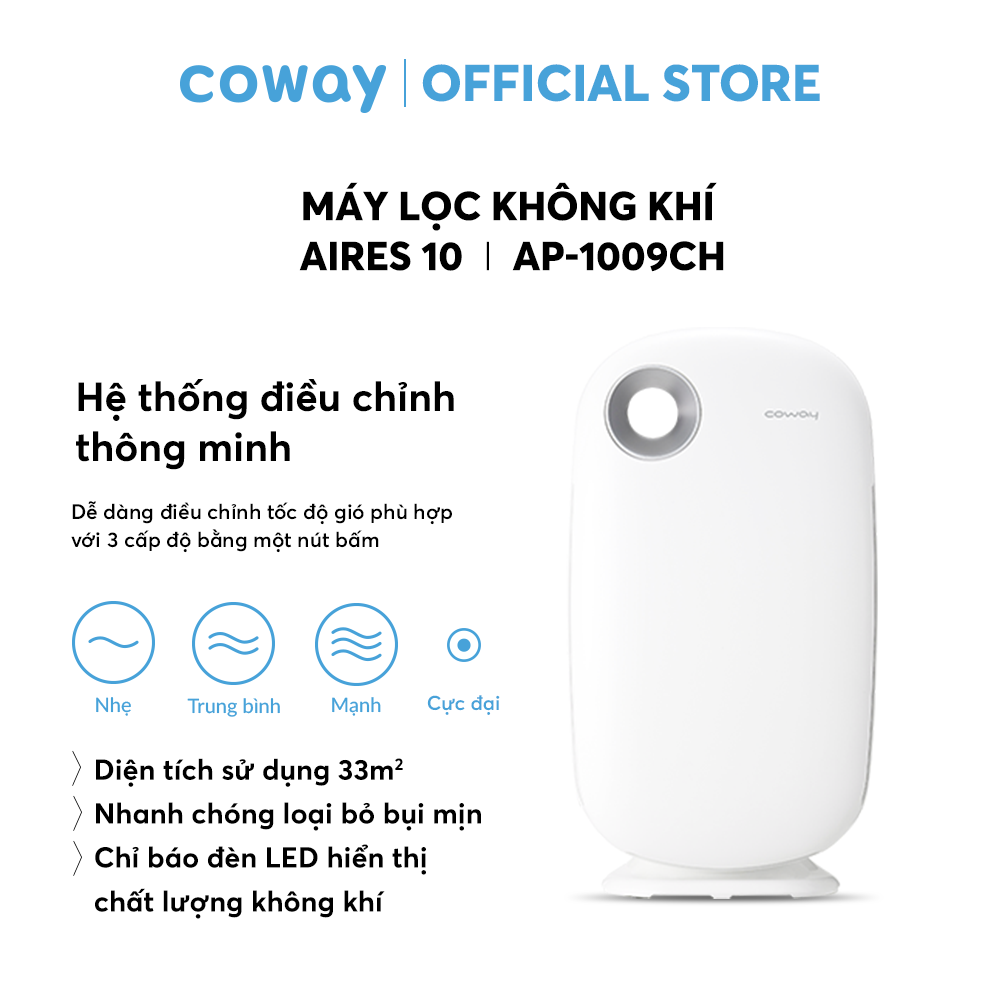 Combo Máy lọc không khí Coway Aires (10) AP-1009CH + Máy lọc nước Coway Nadi (L) P-300L - Hàng chính hãng