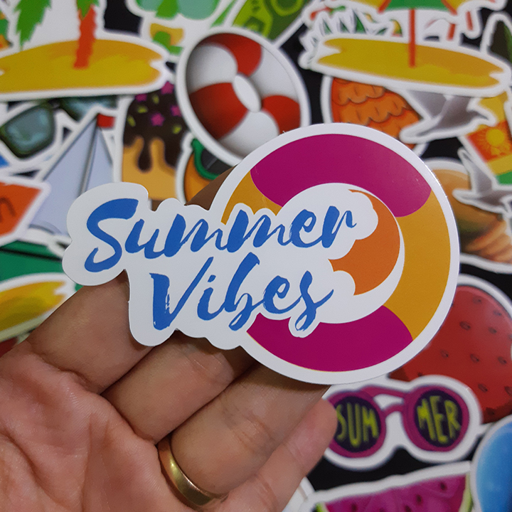 Bộ Sticker dán cao cấp chủ đề SUMMER - Dùng dán Xe, dán mũ bảo hiểm, dán Laptop