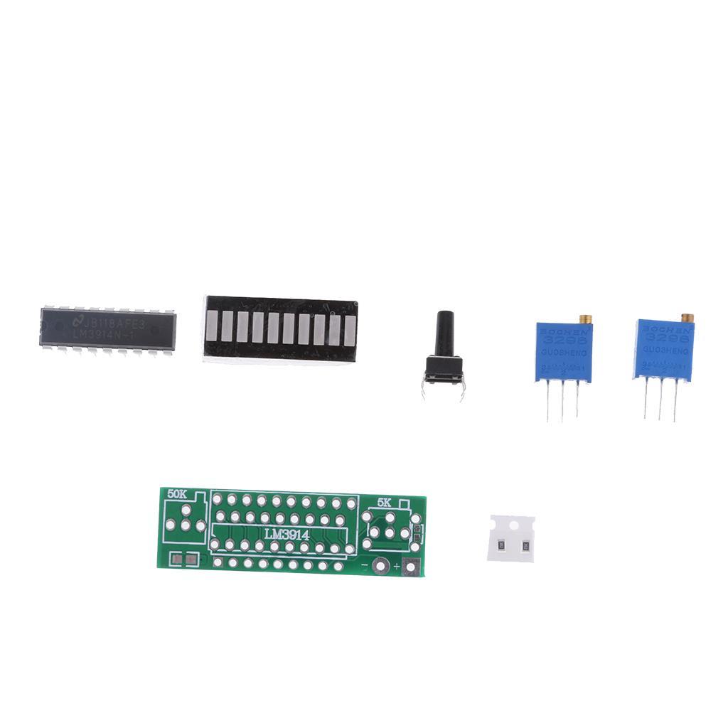 Battery Power LED Bar Display Module Kits 10 Segments DIY LM3914 Kits Red