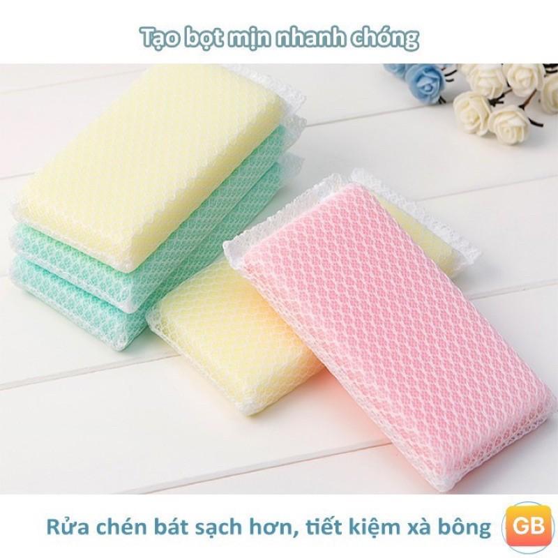 Set 8 Miếng Rửa Chén Bát Tạo Bọt Mút Xốp Nhật DAISO