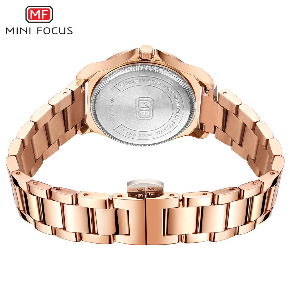 Đồng hồ thời trang dành cho nữ với dây đeo bằng thép chắc chắn MINI FOCUS Women Quartz chống thấm nước 3ATM