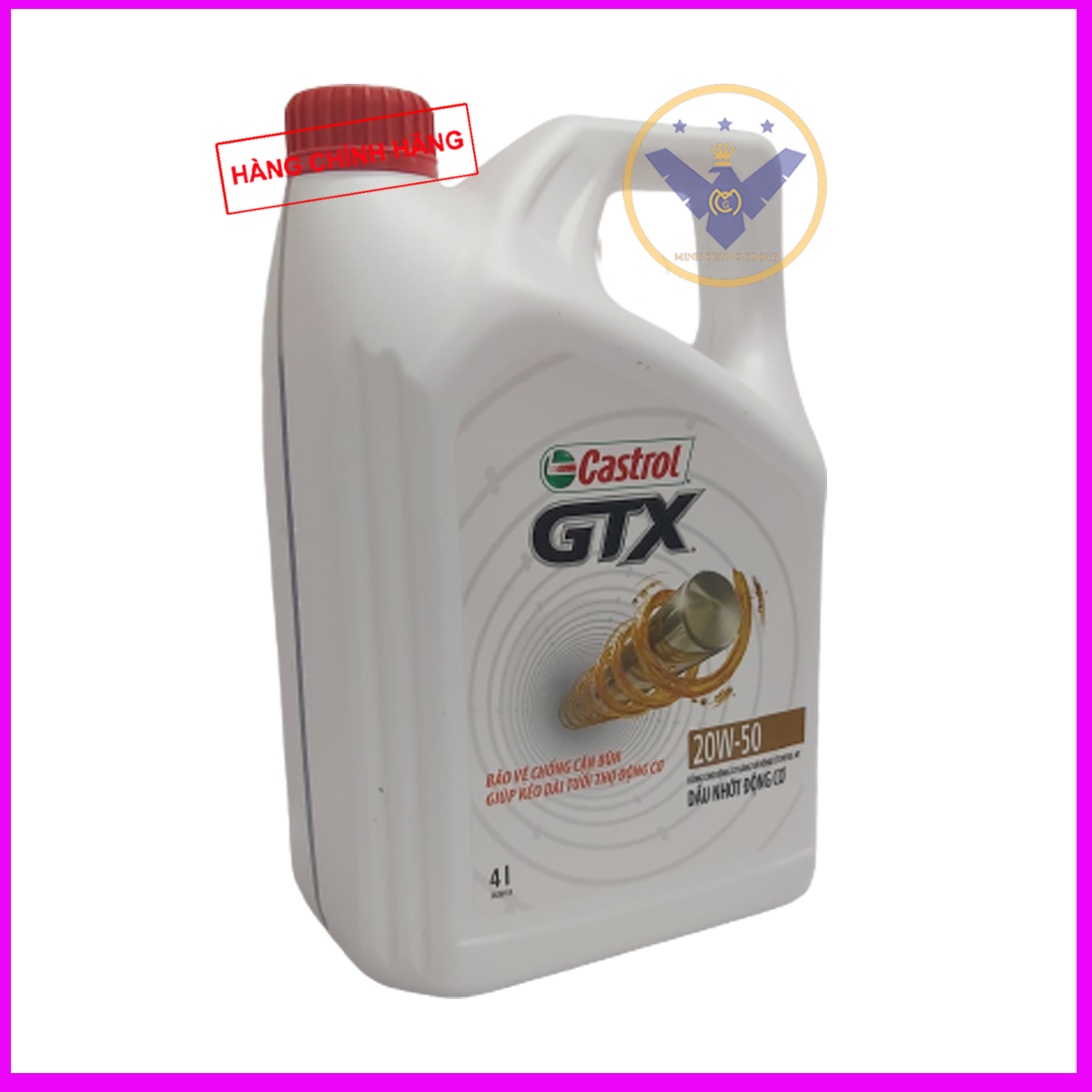 COMBO nhớt ô tô cao cấp Castrol GTX 20W-50 can 4L + Súc rửa động cơ Bluechem 250ml