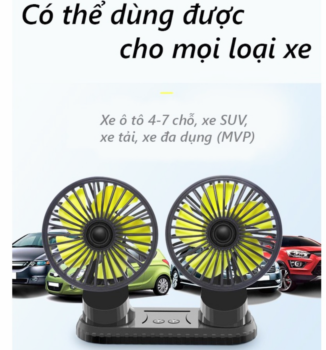 SIÊU GIÁ VỚI 2 QUẠT GIÓ QUẠT ĐÔI TRÊN XE HƠI ÔTÔ 12V-24V GIÓ CỰC MẠNH MÁT MẪU MỚI HÀNG CAO CẤP