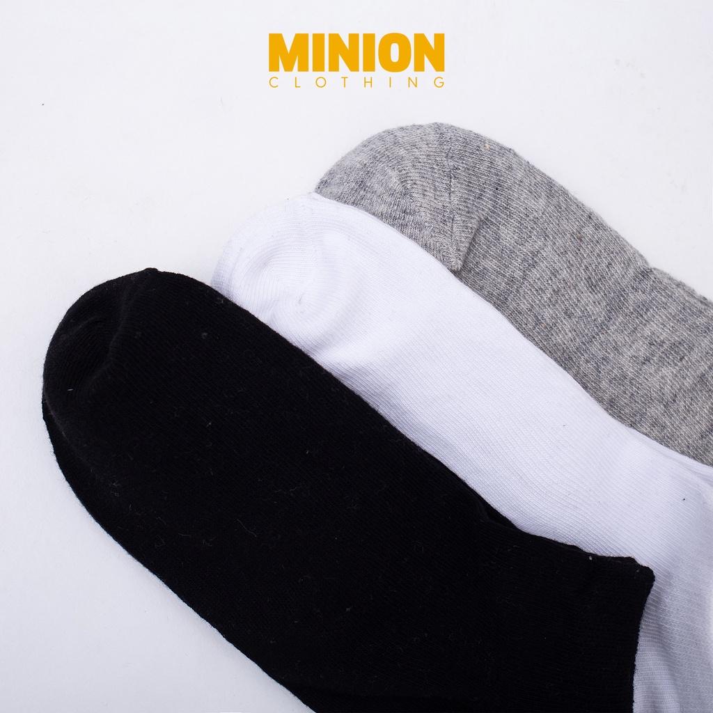 Tất cổ ngắn nam nữ MINIONCLOTHING trơn chất vải mềm thoáng khí vớ cổ cao unisex phong cách Hàn Quốc S2904
