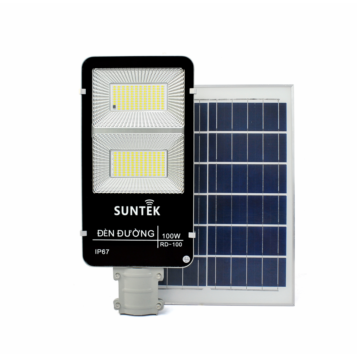 Đèn Đường Năng Lượng Mặt Trời SUNTEK Solar Street Light RD-100 100W - Sáng 12h liên tục | Tự động Bật/Tắt | Điều khiển Từ xa | Chống Bụi/Nước/Va đập/Sét - Hàng Chính Hãng - Bảo hành 18 tháng