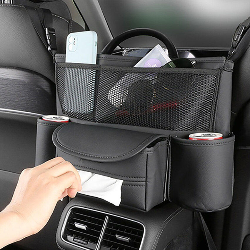 Túi đựng đồ lưng ghế ô tô Leather Car Seat Storage Bag