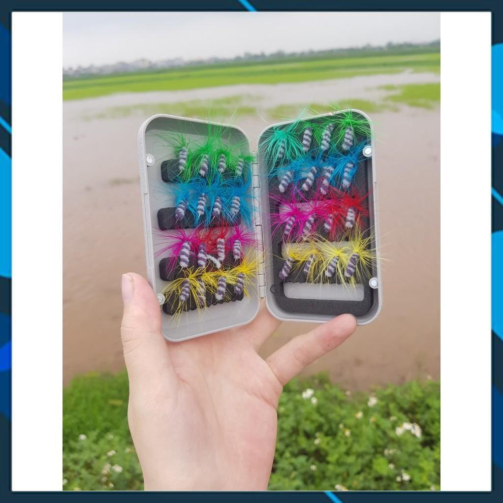 Combo 32 con mồi lông đủ màu câu cá rô phi,mương,ngão,lóc,.....