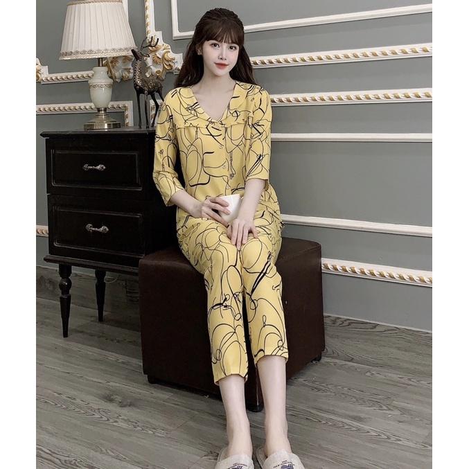 đồ bộ mặc nhà, chất lụa mềm mát