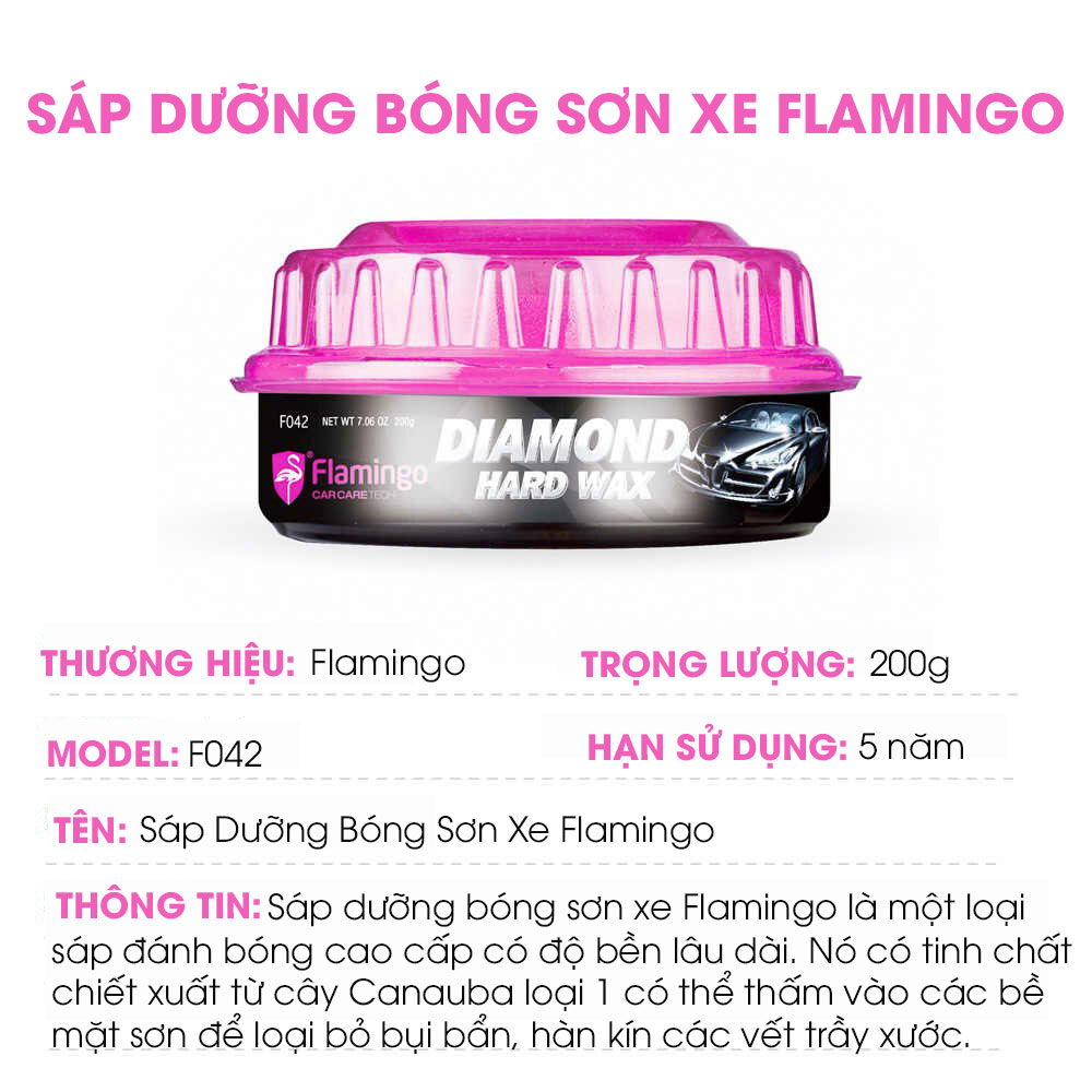 Sáp Dưỡng Bóng Sơn Xe Thương Hiệu Flamingo F042 Polish car wax