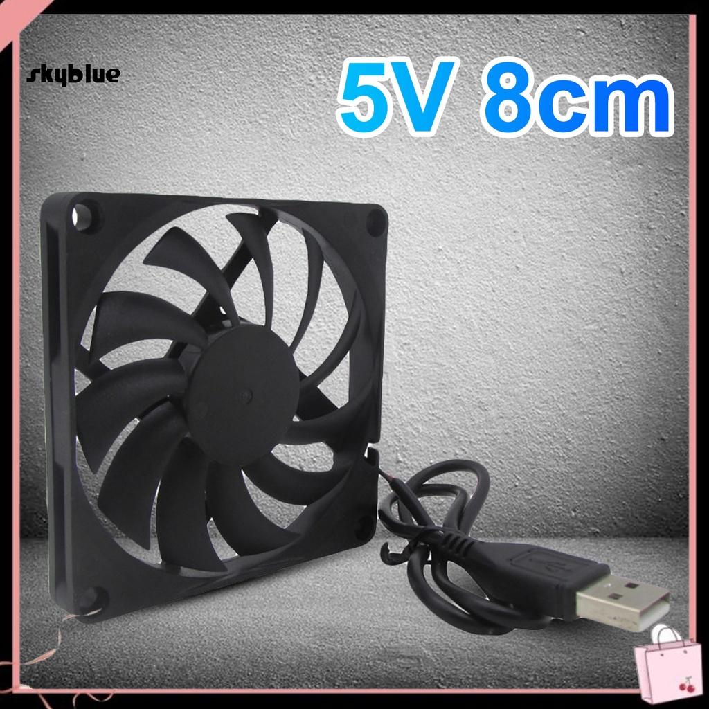 Quạt Tản Nhiệt Usb 5v 8cm Bằng Abs Dễ Lắp Đặt Cho Pc