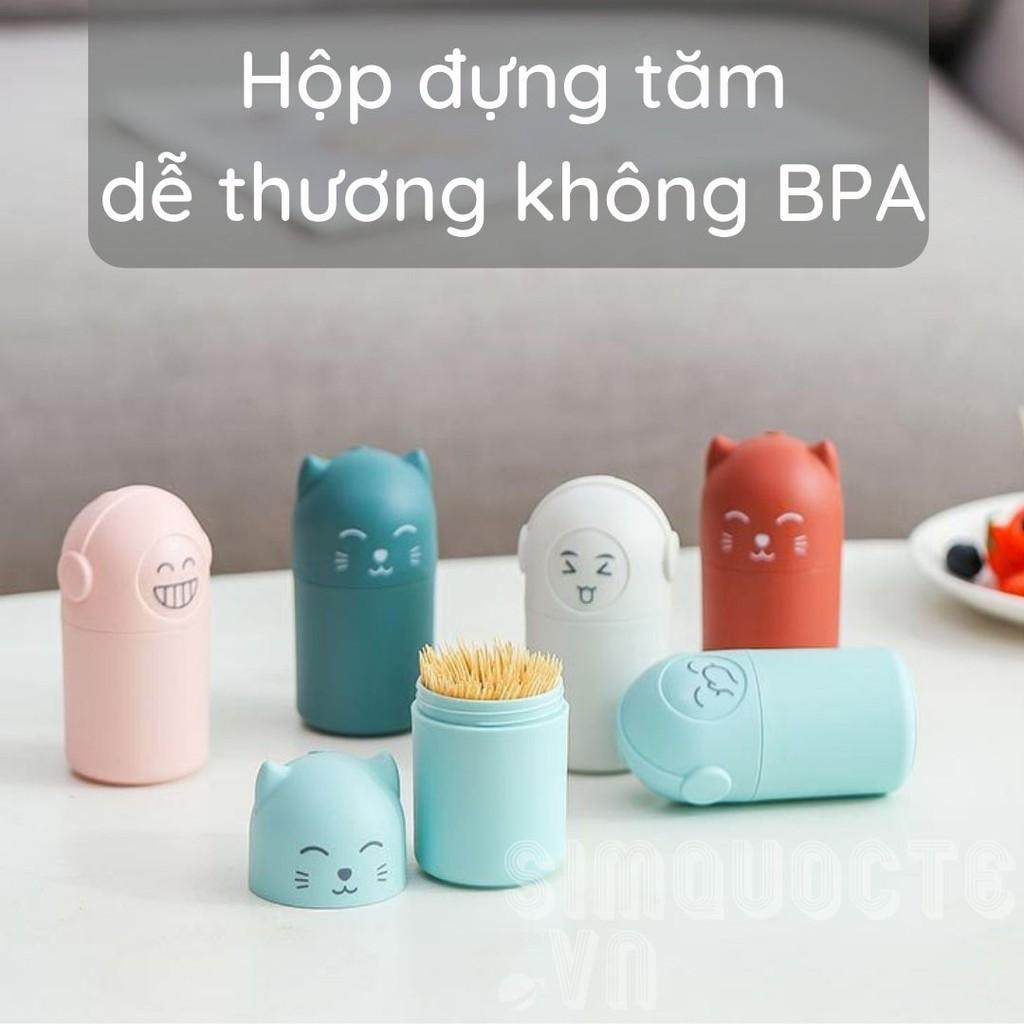 Hộp đựng tăm Lọ đựng tăm hình mèo siêu cute không chứa BPA