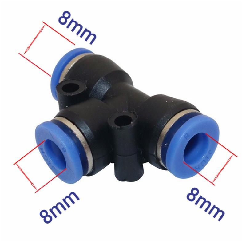 TÊ CHIA NHÁNH NỐI NHANH ỐNG PHUN SƯƠNG 8mm