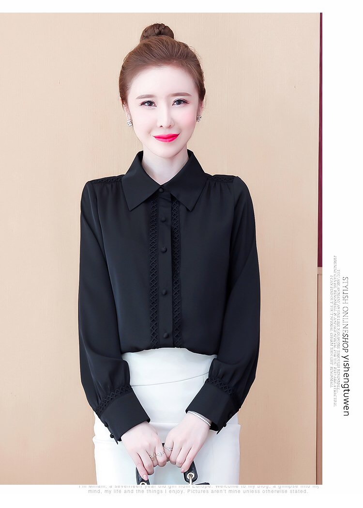 Áo sơ mi nữ phối ren cách diệu - NH449